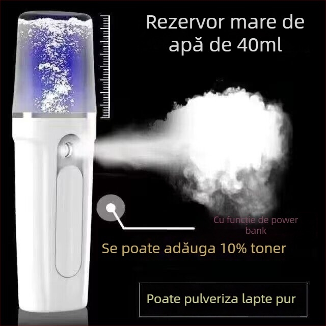 Dispozitiv facial de hidratare cu pulverizare rece nano, baterie încorporată 800–1000mAh, 2 viteze, modelul 718a, timp de pulverizare 11–30 s