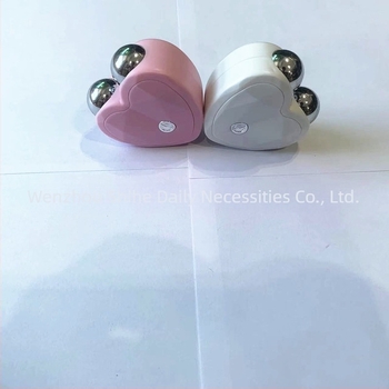 Instrument de tonifiere facial cu rolă dublă și mingiuță magică – masaj facial portabil V-face, funcții: ioni negativ, ultrason, ioni pozitiv; baterie încorporată 300–500mAh, IPX0, utilizare acasă