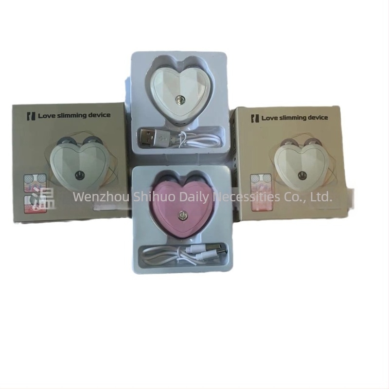 Instrument de tonifiere facial cu rolă dublă și mingiuță magică – masaj facial portabil V-face, funcții: ioni negativ, ultrason, ioni pozitiv; baterie încorporată 300–500mAh, IPX0, utilizare acasă