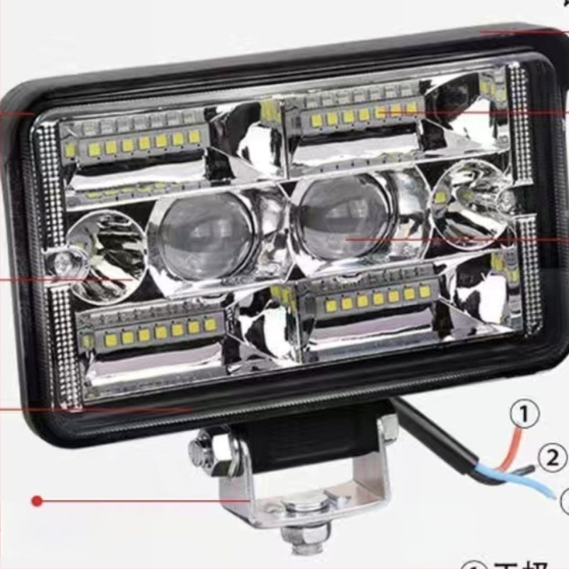 Spotlight LED pentru mașină 12-80V, universal, lumină de mers înapoi, far LED pătrat pentru camioane, furgonete, motociclete și vehicule electrice