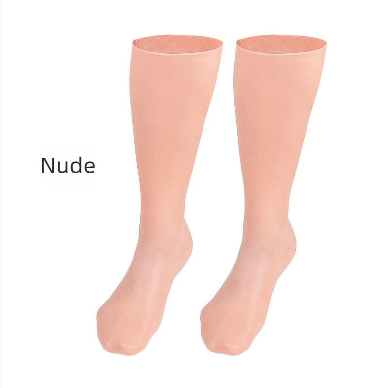 Șosete lungi din gel pentru îngrijirea picioarelor – material SEBS, 95–100% fibre regenerată de celuloză, înălțime cilindrică înaltă, cusătură cu un ac, 48 de ace