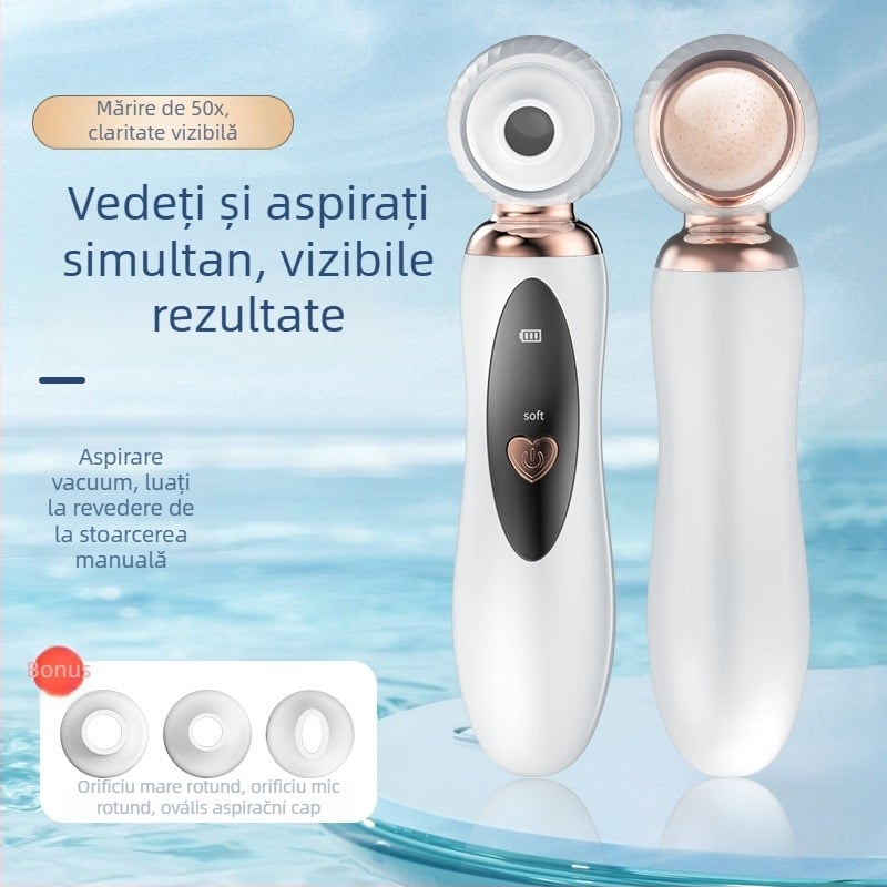 Dispozitiv de curățare facială pentru uz casnic cu rotație electrică, aspirație cu bule pentru eliminarea punctelor negre, model Ry2306, carcasă ABS, reglaj de viteză