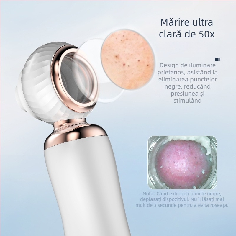 Dispozitiv de curățare facială pentru uz casnic cu rotație electrică, aspirație cu bule pentru eliminarea punctelor negre, model Ry2306, carcasă ABS, reglaj de viteză
