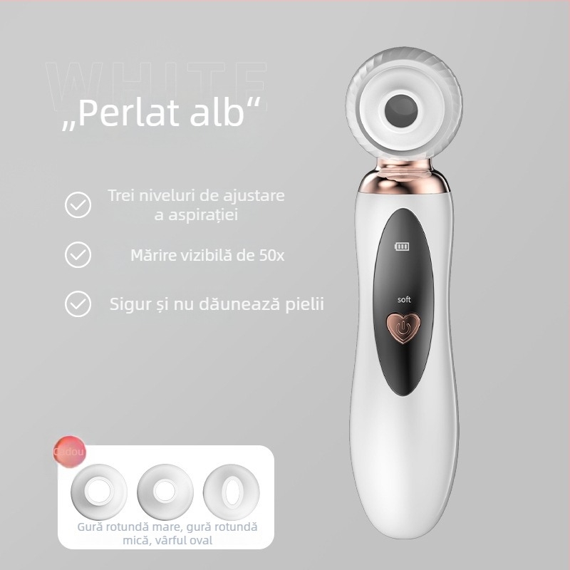 Dispozitiv de curățare facială pentru uz casnic cu rotație electrică, aspirație cu bule pentru eliminarea punctelor negre, model Ry2306, carcasă ABS, reglaj de viteză