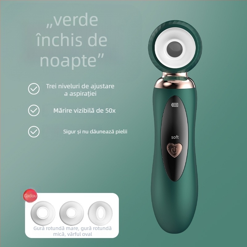 Dispozitiv de curățare facială pentru uz casnic cu rotație electrică, aspirație cu bule pentru eliminarea punctelor negre, model Ry2306, carcasă ABS, reglaj de viteză