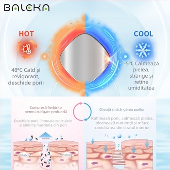 Dispozitiv facial profesional pentru fotorejuvenare cu Ice Hammer, masaj cu lumină colorată caldă/rece – OEM