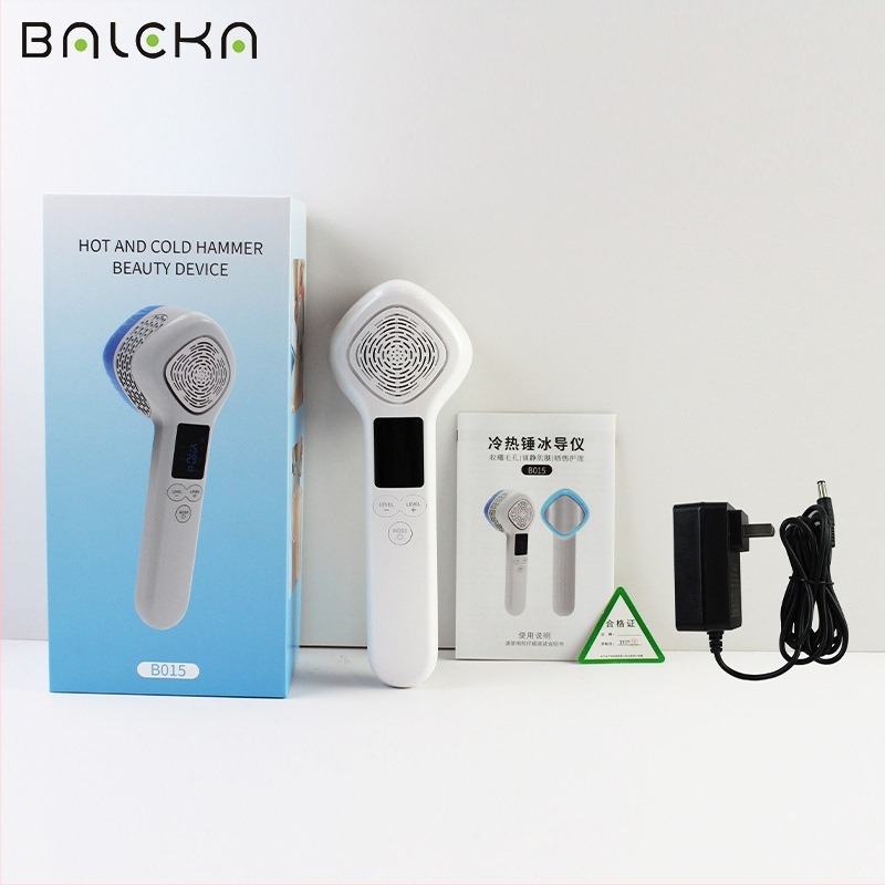 Dispozitiv facial profesional pentru fotorejuvenare cu Ice Hammer, masaj cu lumină colorată caldă/rece – OEM
