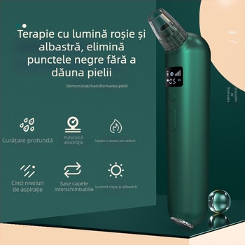 Dispozitiv de aspirare a punctelor negre HX-04, rotire electrică, 5 viteze, funcții: aspirare puncte negre, tratament acnee, compresie caldă