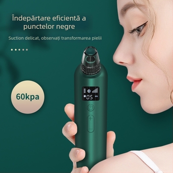 Dispozitiv de aspirare a punctelor negre HX-04, rotire electrică, 5 viteze, funcții: aspirare puncte negre, tratament acnee, compresie caldă