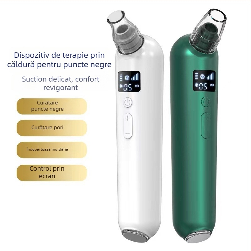 Dispozitiv de aspirare a punctelor negre HX-04, rotire electrică, 5 viteze, funcții: aspirare puncte negre, tratament acnee, compresie caldă