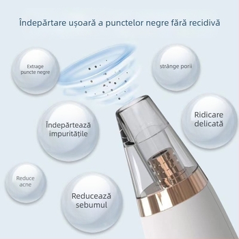 Dispozitiv ultrasonic pentru piele X3, aspirare electrică pentru comedoane, curățare pori și reducere a acneei, cu 3 capete de aspirare și 3 viteze