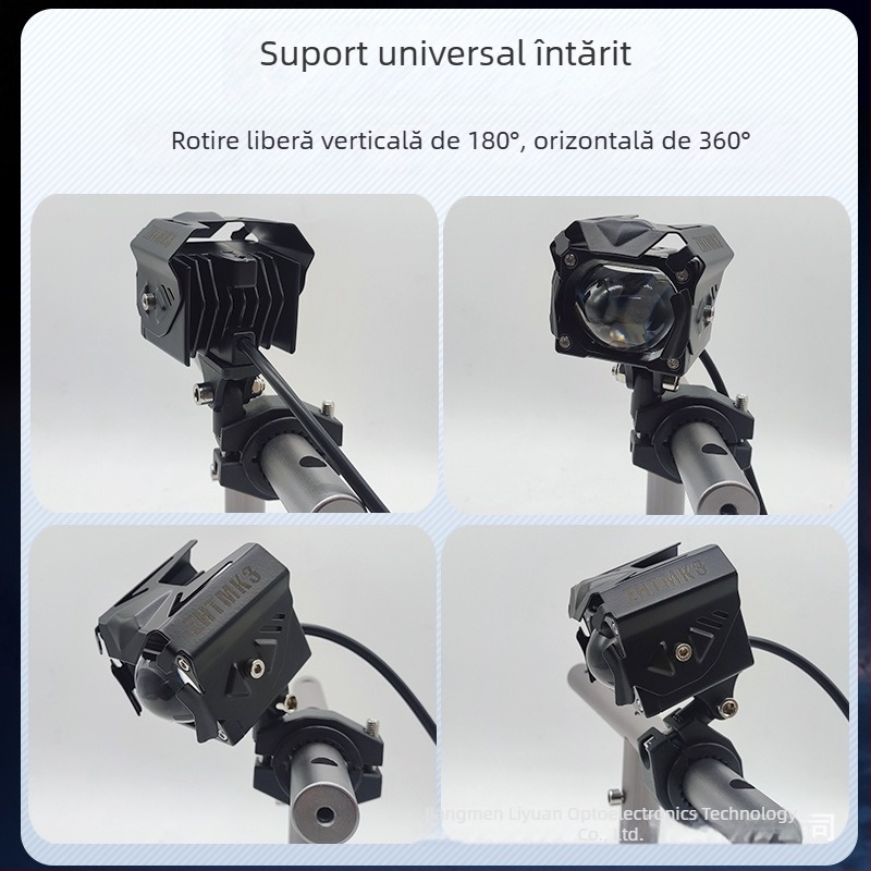 Proiector LED pentru motocicletă cu lentilă universală, 12-36V, 60W (pereche), aliaj de aluminiu + PC, cu capac, MK3