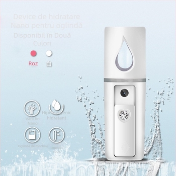 F-022 Umidificator facial nano cu pulverizare rece, baterie încorporată 100–300 mAh, autonomie 1–3 ore