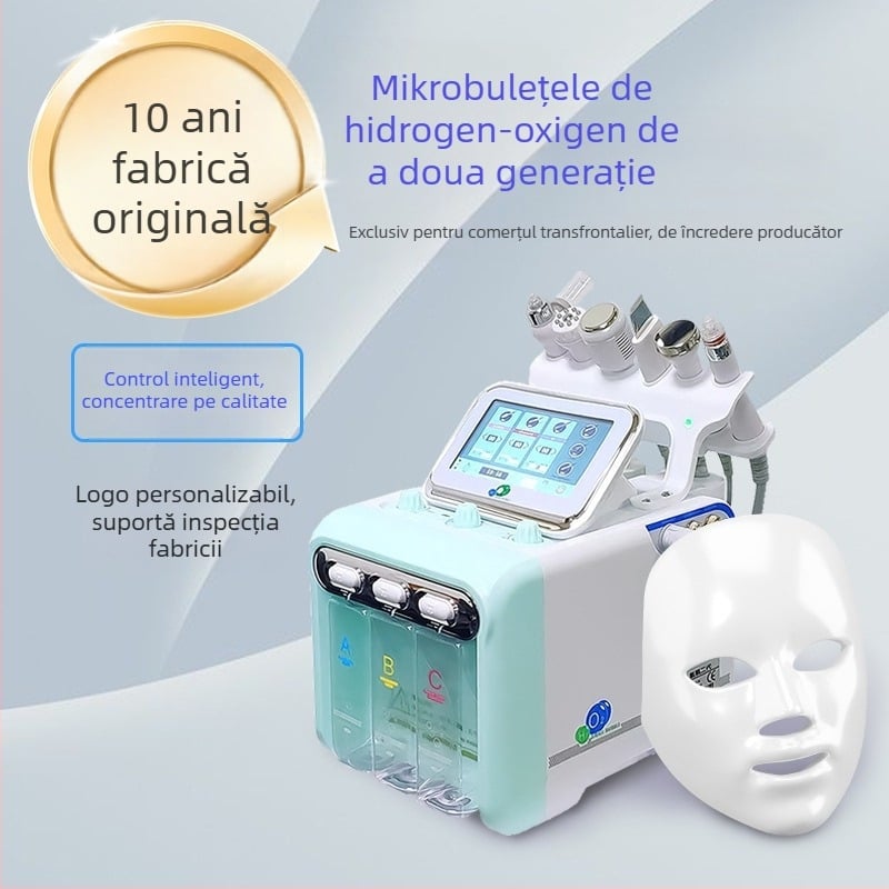 Dispozitiv portabil de curățare facială cu terapie cu ioni (negativi și pozitivi), infraroșu, ultrasunete și lumină colorată