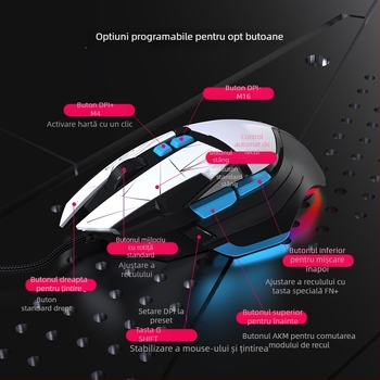 G502 fără fir, trei moduri | 4000 DPI, 7 butoane, Interfață USB, 2.4GHz/Bluetooth, Rază de 10m