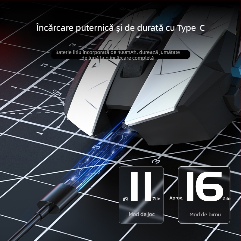 G502 fără fir, trei moduri | 4000 DPI, 7 butoane, Interfață USB, 2.4GHz/Bluetooth, Rază de 10m