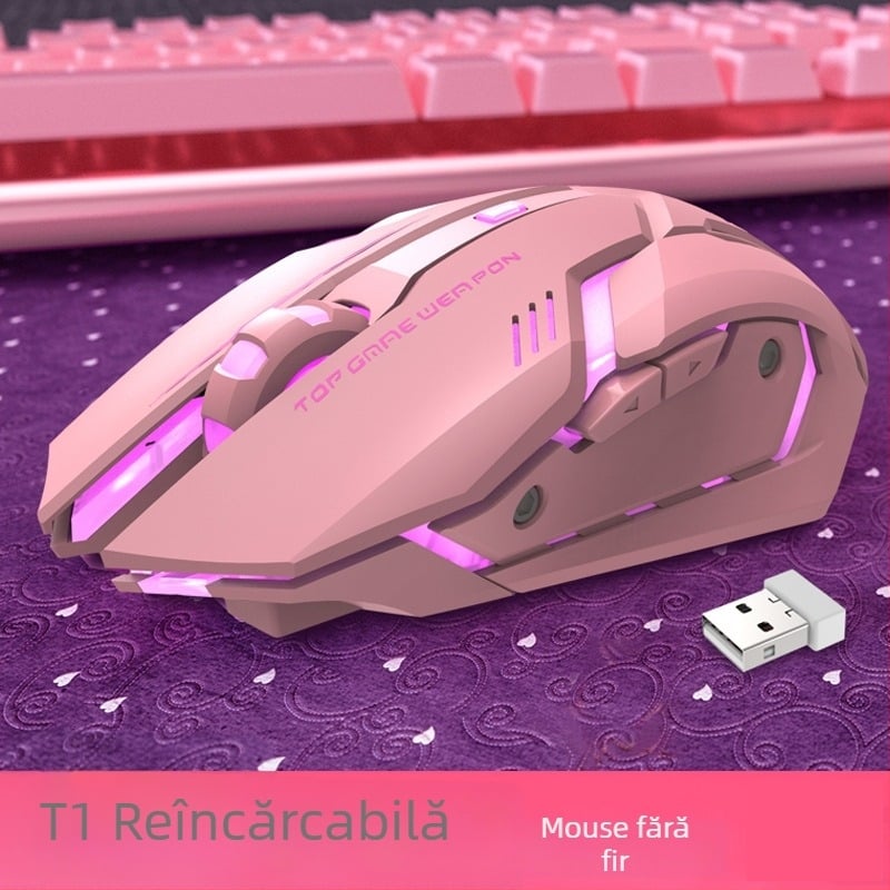 Mouse de gaming fără fir cu 1600 DPI, 6 butoane, interfață USB, conectivitate 2,4 GHz, DPI reglabil în 3 niveluri