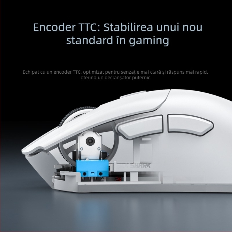 Attack Shark R1 mouse de joc cu senzor PAW3311, 18000 DPI, 6 butoane, trei moduri de conectare: USB, Bluetooth și wireless