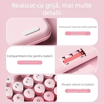 Set de tastatură și mouse wireless K73, 104 taste, 2.4G wireless, senzor optic de 1600dpi, Plug and Play, design ergonomic