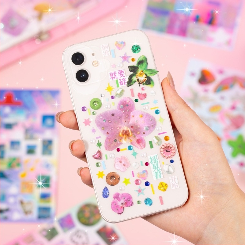 Carte cu abțibilduri – Stil Dream Core, Model Dream Realm Growth, Hârtie acoperită, Imprimare, 30 foi