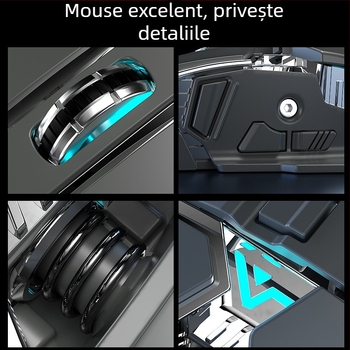 Mouse optic USB cu conectivitate cablată și 2,4G, 2400dpi, 6 butoane