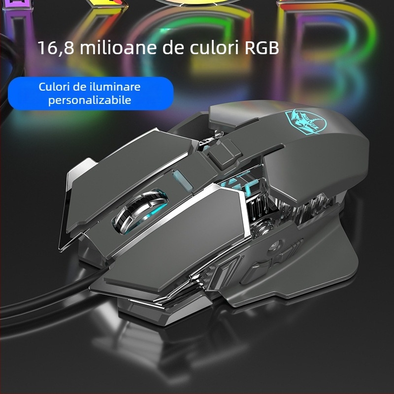 Mouse optic USB cu conectivitate cablată și 2,4G, 2400dpi, 6 butoane