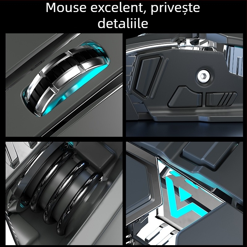Mouse optic USB cu conectivitate cablată și 2,4G, 2400dpi, 6 butoane