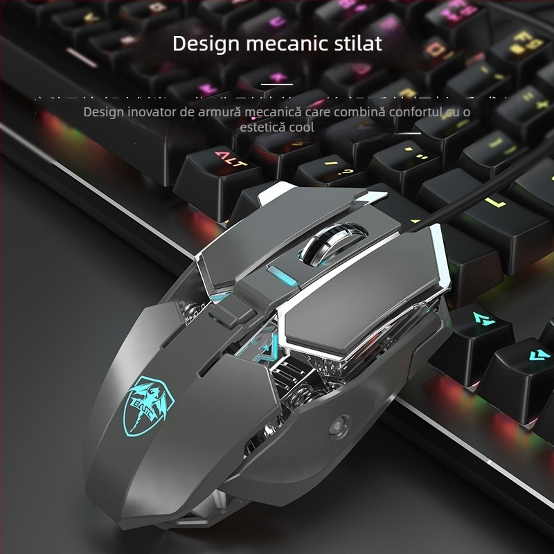 Mouse optic USB cu conectivitate cablată și 2,4G, 2400dpi, 6 butoane