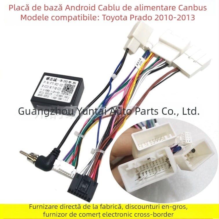 TO-55 Cablul de alimentare navigație Android cu ecran mare pentru Toyota Prado/Sequoia/RAV4 (modele 2010–2013) – Modificare audio, Cupru pur, Evoresn/Yisen