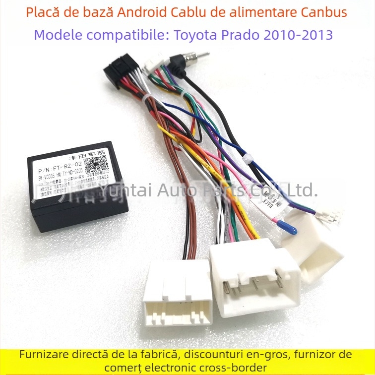TO-55 Cablul de alimentare navigație Android cu ecran mare pentru Toyota Prado/Sequoia/RAV4 (modele 2010–2013) – Modificare audio, Cupru pur, Evoresn/Yisen