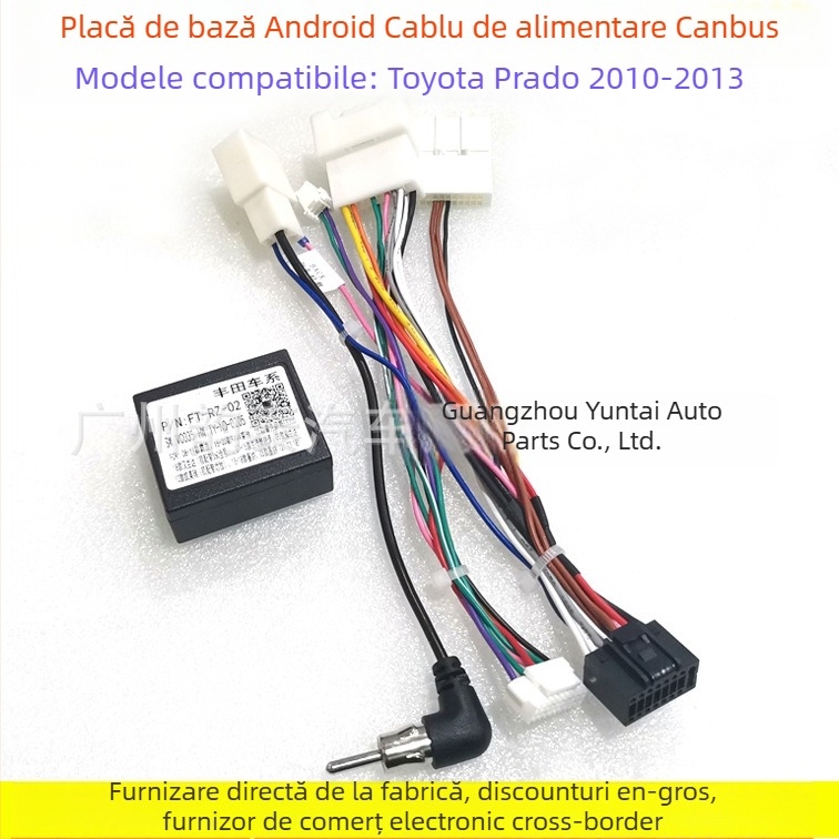 TO-55 Cablul de alimentare navigație Android cu ecran mare pentru Toyota Prado/Sequoia/RAV4 (modele 2010–2013) – Modificare audio, Cupru pur, Evoresn/Yisen