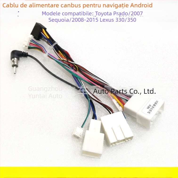 TO-55 Cablul de alimentare navigație Android cu ecran mare pentru Toyota Prado/Sequoia/RAV4 (modele 2010–2013) – Modificare audio, Cupru pur, Evoresn/Yisen