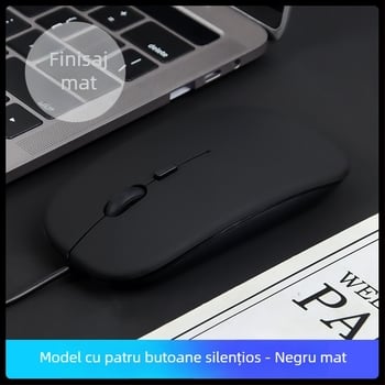 Mouse optic cu fir USB-C cu două porturi, 1600dpi, 4 butoane, ergonomic pentru desktop