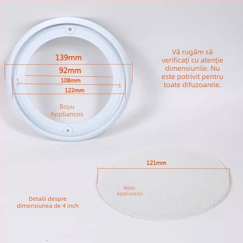 Grilă pentru difuzor auto, plasă de protecție pentru difuzor, montaj pe plafon, accesoriu audio
