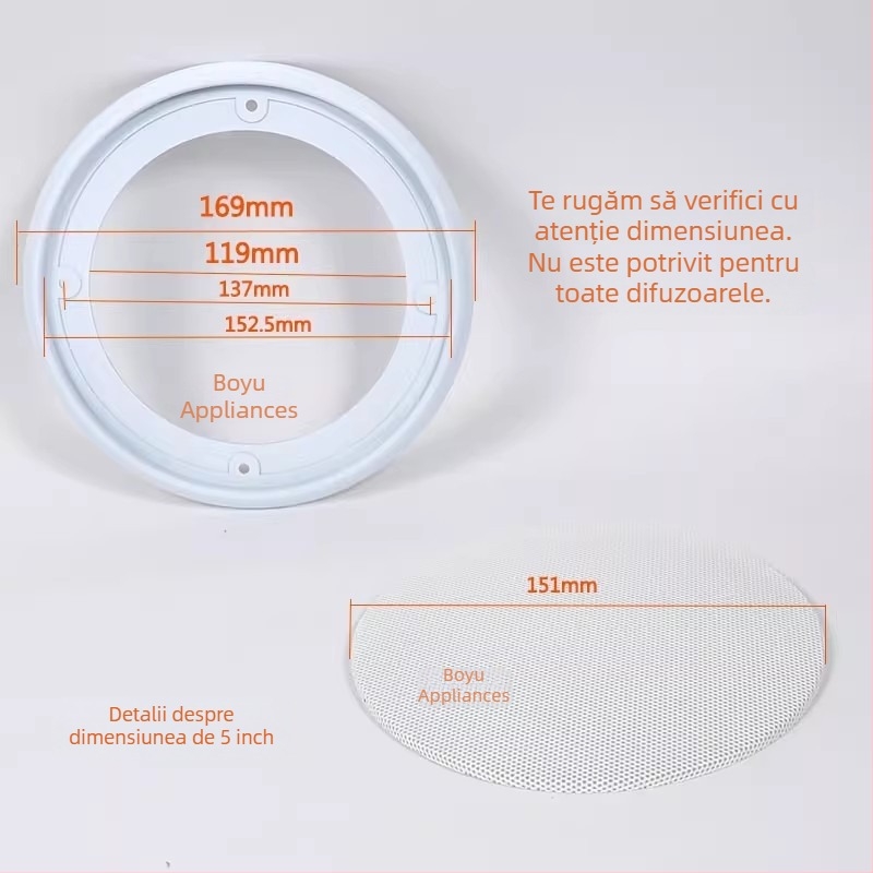 Grilă pentru difuzor auto, plasă de protecție pentru difuzor, montaj pe plafon, accesoriu audio