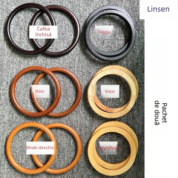 Mâner circular din lemn pentru geantă, accesorii țesut handmade, ultra-ușor, Primăvara 2024, etichetă privată licențiată