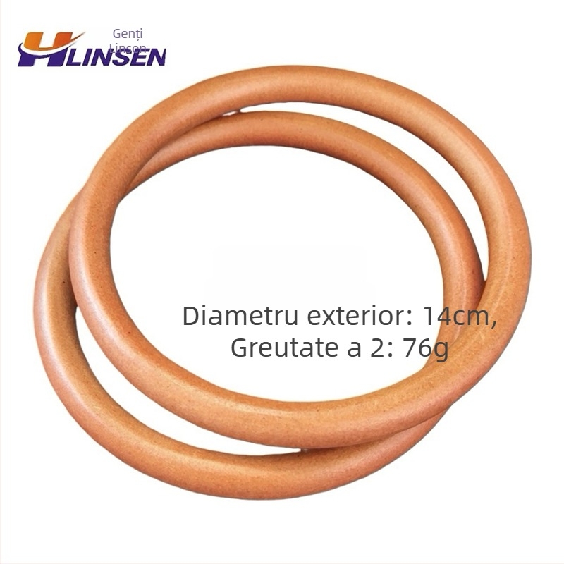 Mâner circular din lemn pentru geantă, accesorii țesut handmade, ultra-ușor, Primăvara 2024, etichetă privată licențiată