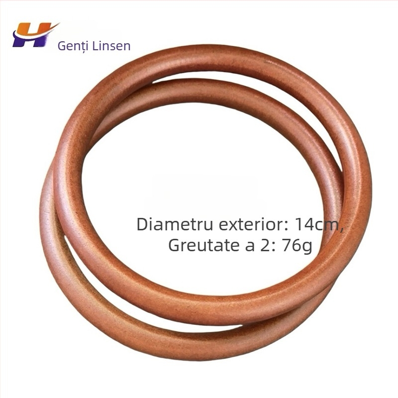 Mâner circular din lemn pentru geantă, accesorii țesut handmade, ultra-ușor, Primăvara 2024, etichetă privată licențiată