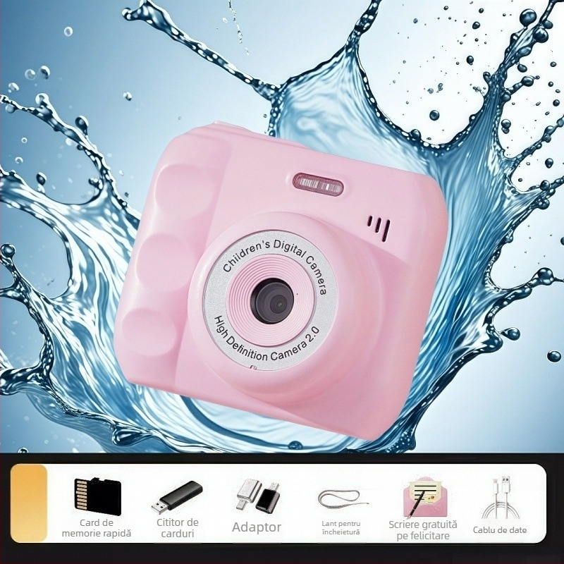 Cameră digitală compactă cu două camere pentru studenți, transfer instant de fotografii către telefoane mobile