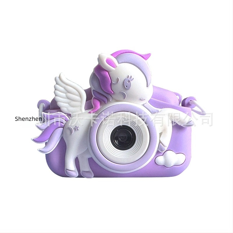 Cameră pentru copii, stil desen animat, înregistrează video, cameră digitală cu două camere, jucărie (stocare TF card, ecran LCD 2.0, corp ABS, baterie 800 mAh)