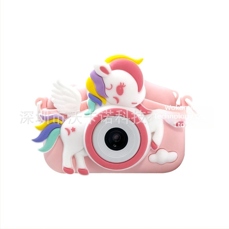 Cameră pentru copii, stil desen animat, înregistrează video, cameră digitală cu două camere, jucărie (stocare TF card, ecran LCD 2.0, corp ABS, baterie 800 mAh)