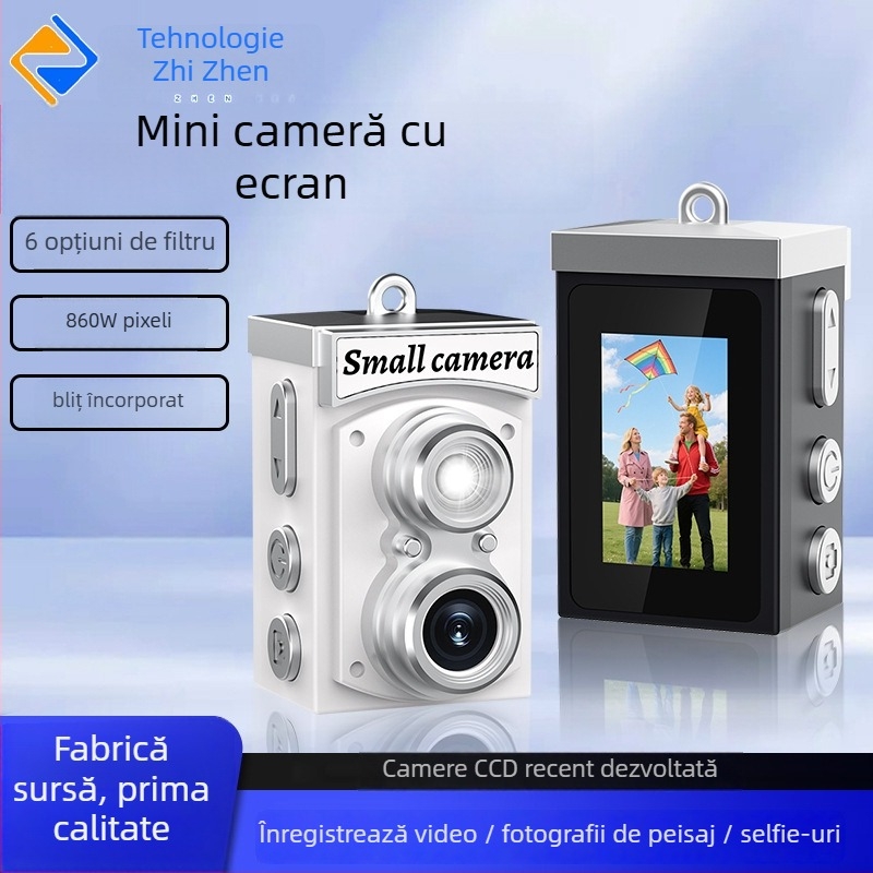 Cameră digitală Vintage cu senzor CCD, 8 MP, 3072×2456, LCD de 1,14 inch, obiectiv periscop