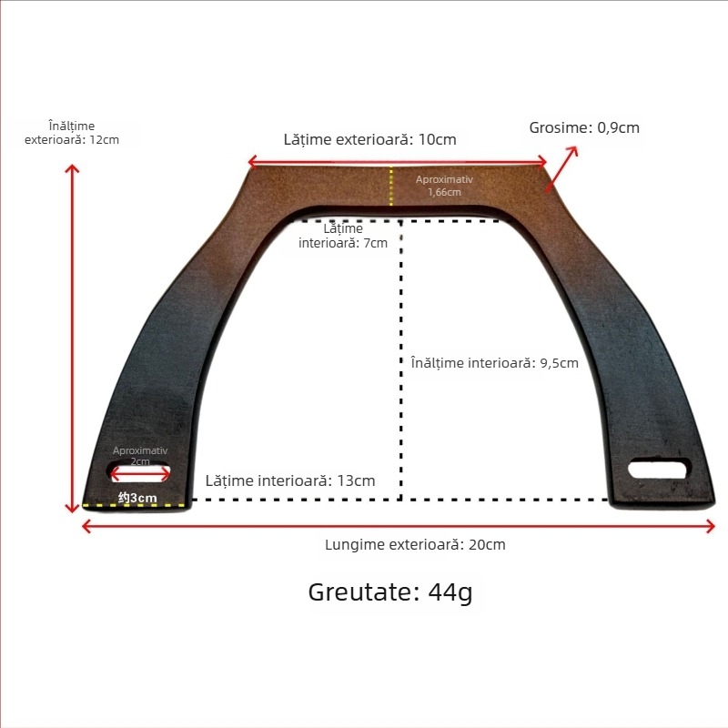Geantă din lemn cu model geometric, stil în trend național și design nou, primăvara 2024