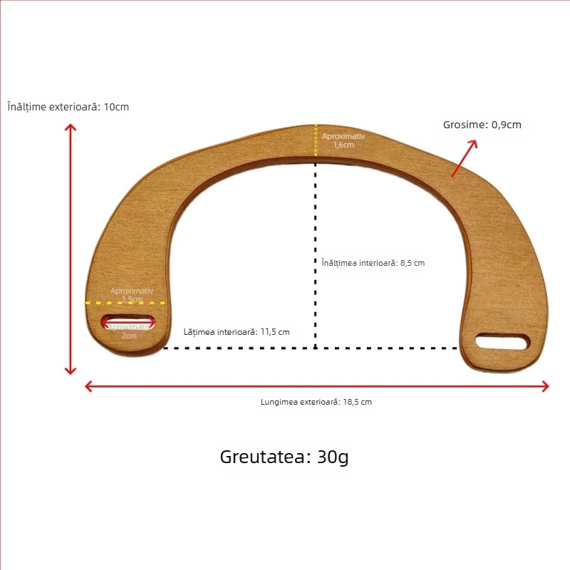 Geantă din lemn cu model geometric, stil în trend național și design nou, primăvara 2024