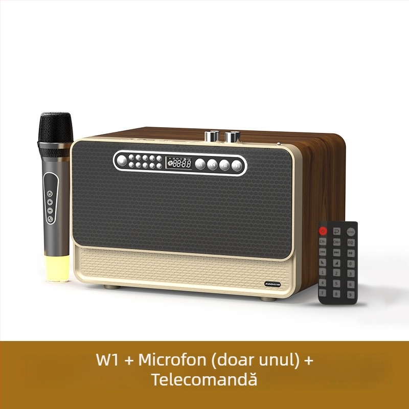 Boxă Bluetooth wireless cu carcasă din lemn, baterie încorporată (Bluetooth 5.0; 30W; 100 Hz–20 kHz; SNR ≥70 dB; 2000–4000 mAh)