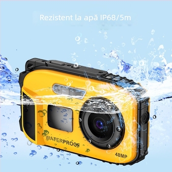 AMKOV WD01 Cameră digitală sport impermeabilă IP68 până la 5 m, 24MP CMOS, obiectiv periscop, USB 2.0, stocare cu card SD