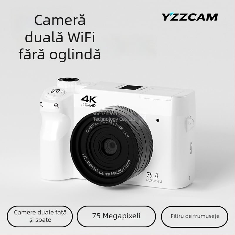 Aparat foto mirrorless pentru începători WD07-2 – obiectiv fix, peste 20 MP, video HD, stabilizare electronică a imaginii