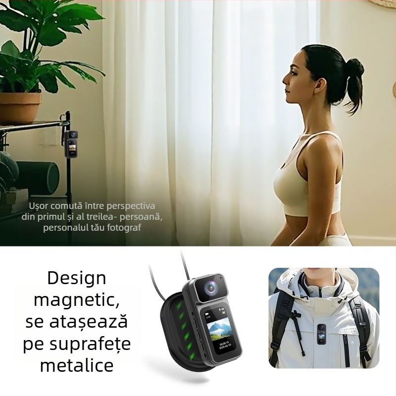 S80 Mini Cameră de Acțiune pentru Ciclism în Aer Liber și Pescuit – Înregistrare 2.7K, Ecran LCD 1,47 inci, TF Card Stocare, Carcasă ABS+PC, Autonomie baterie 4–9 ore