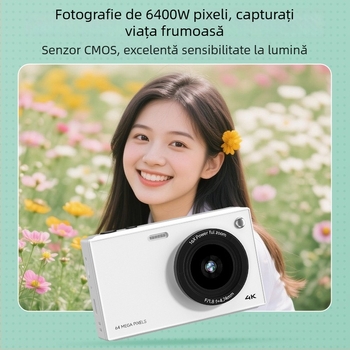 Cameră CCD 64MP cu zoom optic 16x, înregistrare 4K, rezoluție 7360×4912, ecran LCD de 2,8 inchi