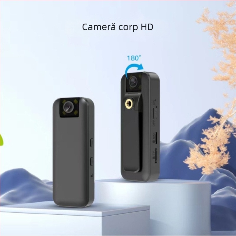 Cameră wireless cu clips pentru corp (vădere nocturnă infraroșu, înregistrare 1080p pentru casă, senzor 2MP, baterie 1500mAh, stocare SD)